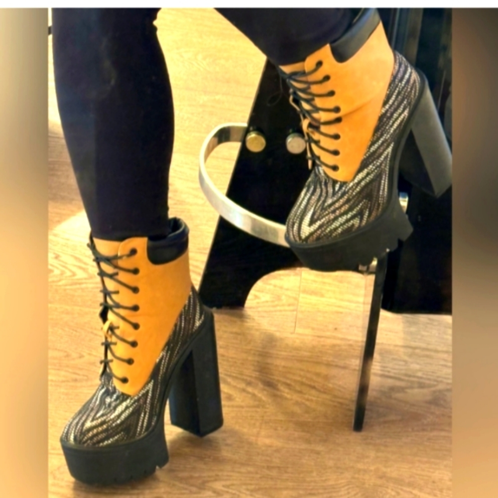 Chunky Platform Lace-Up Boots